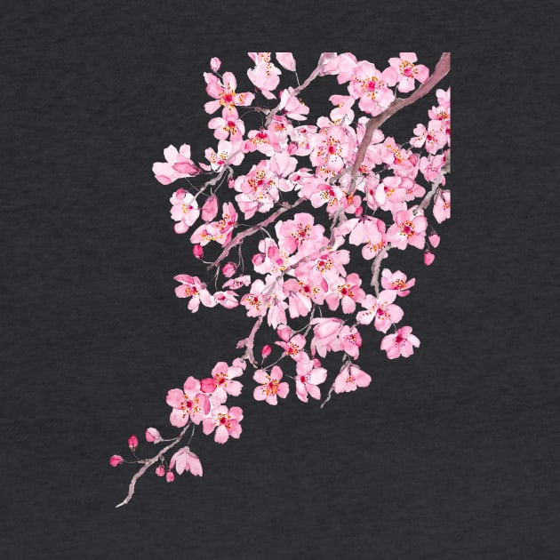 pink cherry blossom watercolor 2020 by colorandcolor